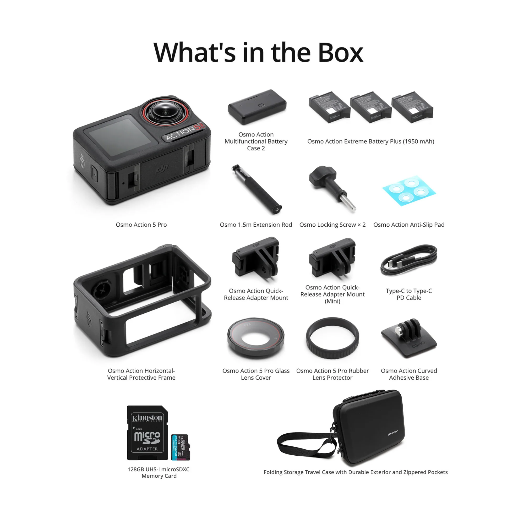 DJI Osmo Action 5 Pro Adventure Combo with Carrying Case and 128GB SDXC MicroSD Memory Card Bundle - Image 7