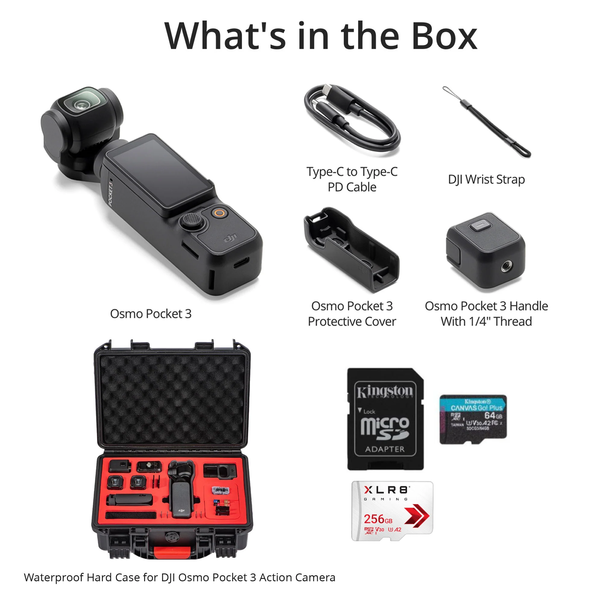 DJI Osmo Pocket 3 with 256GB MicroSD Card and Waterproof Hard Carry Case Bundle - Image 7