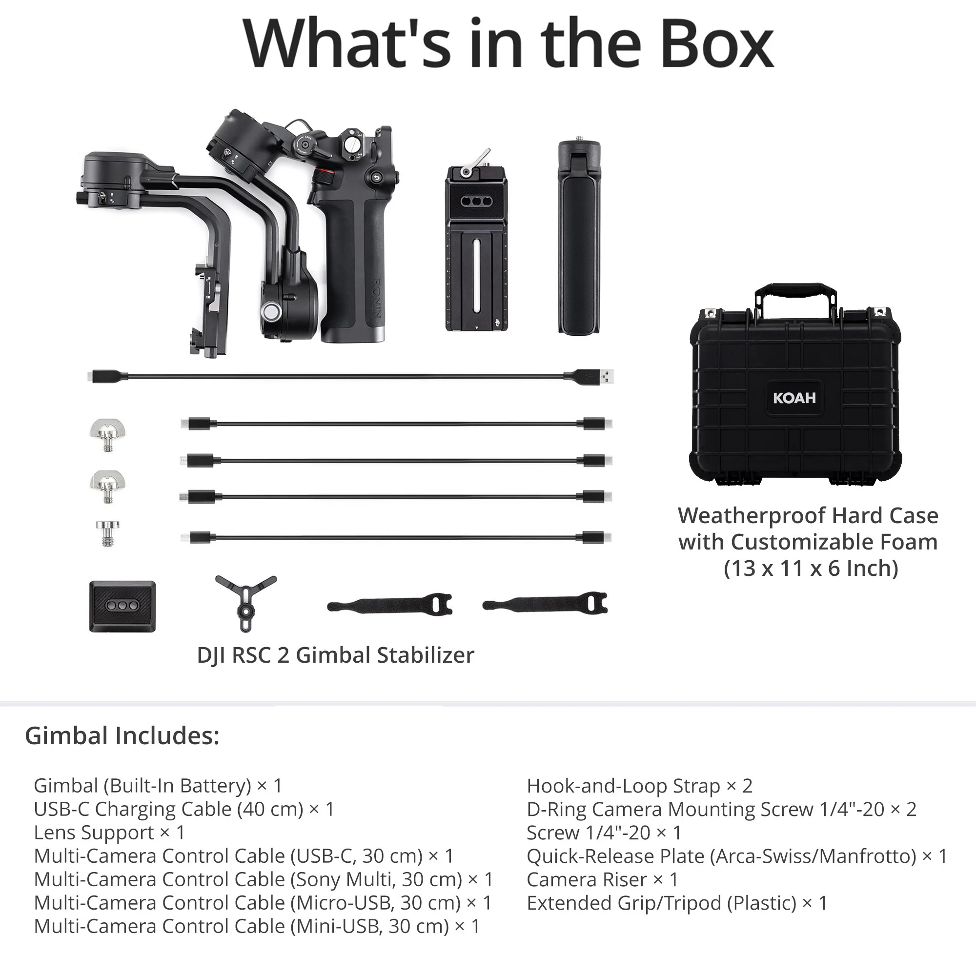 DJI RSC 2 Gimbal Stabilizer with Weatherproof Hard Case - Gimbal Stabilizer with 1'' OLED Screen - Image 6