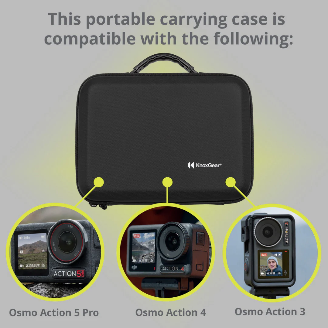 Knox Gear Portable Storage and Carrying Case for DJI Osmo Action 3, 4, and 5 Cameras Bundle - Image 2