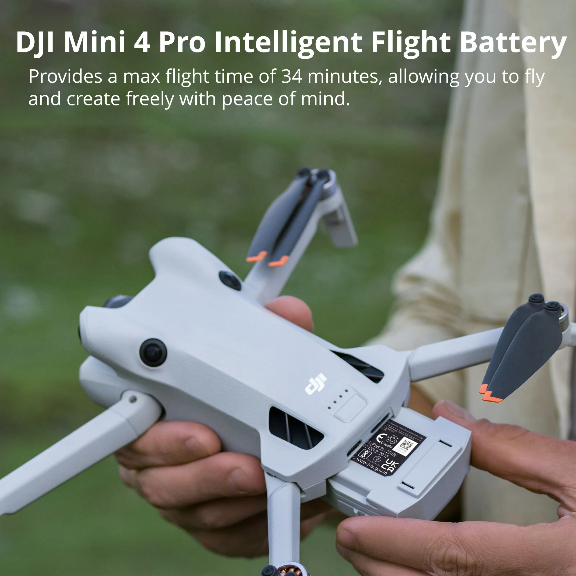 DJI Mini 4 Pro Intelligent Flight Battery (2-pack) with 360° Propeller Guards and Lanyard Strap - Image 2