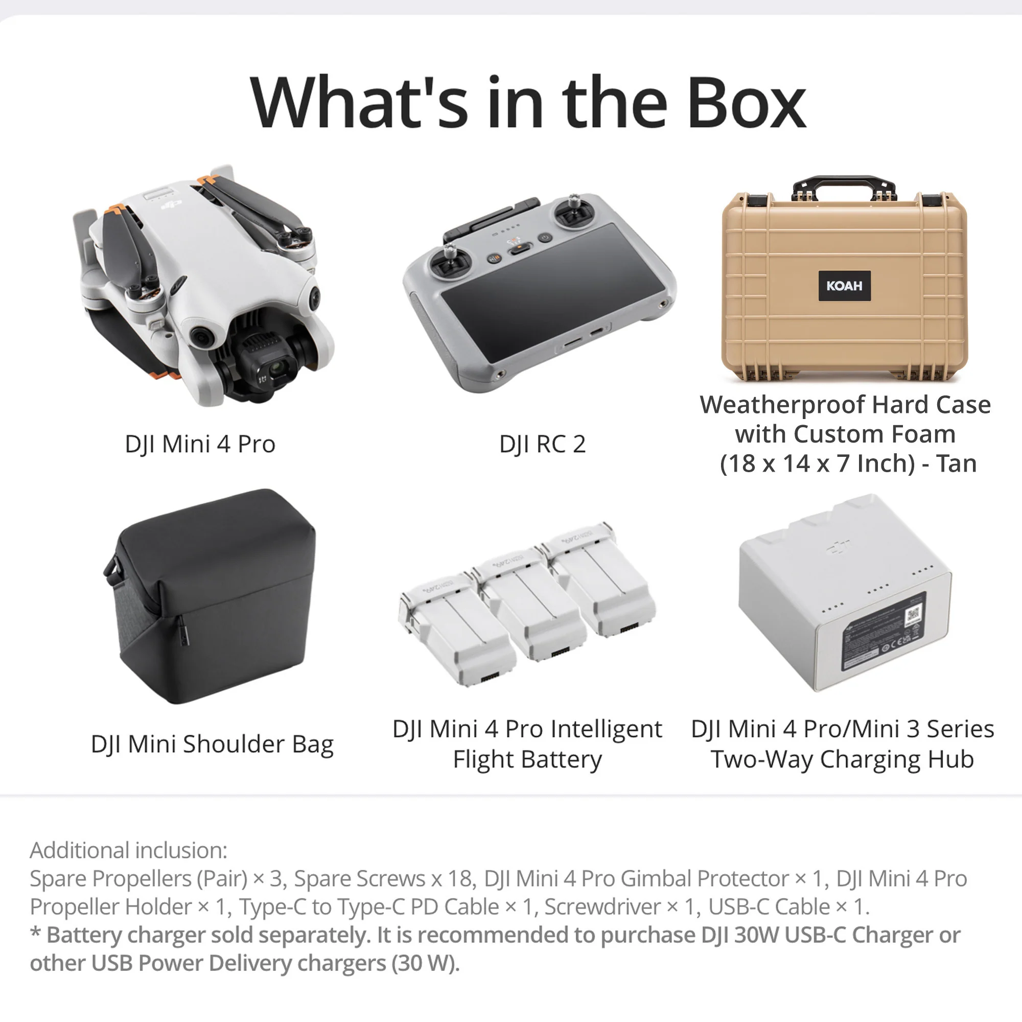 DJI Mini 4 Pro Fly More Combo (DJI RC 2) (GL) with Weatherproof Hard Case with Customizable Foam - Image 2