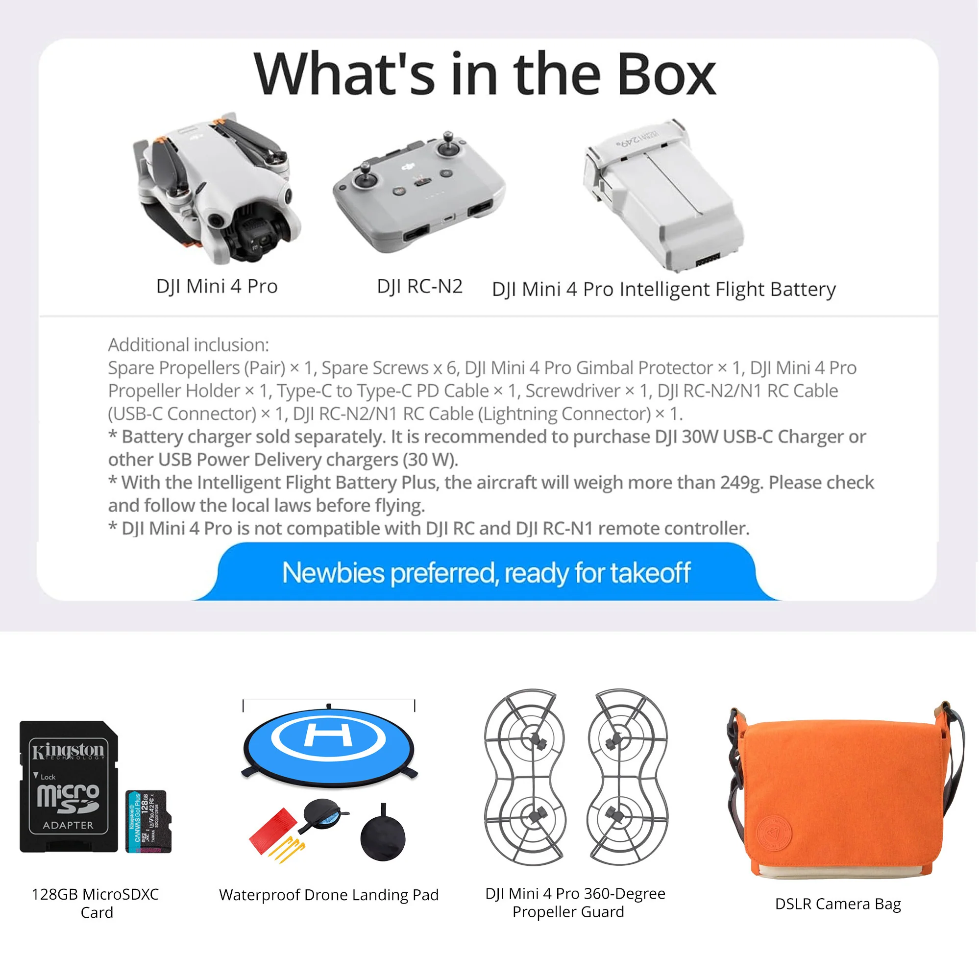 DJI Mini 4 Pro Drone with RC-N2 Controller with Mini 4 Pro 360° Propeller Guard, 128GB MicroSD card - Image 6