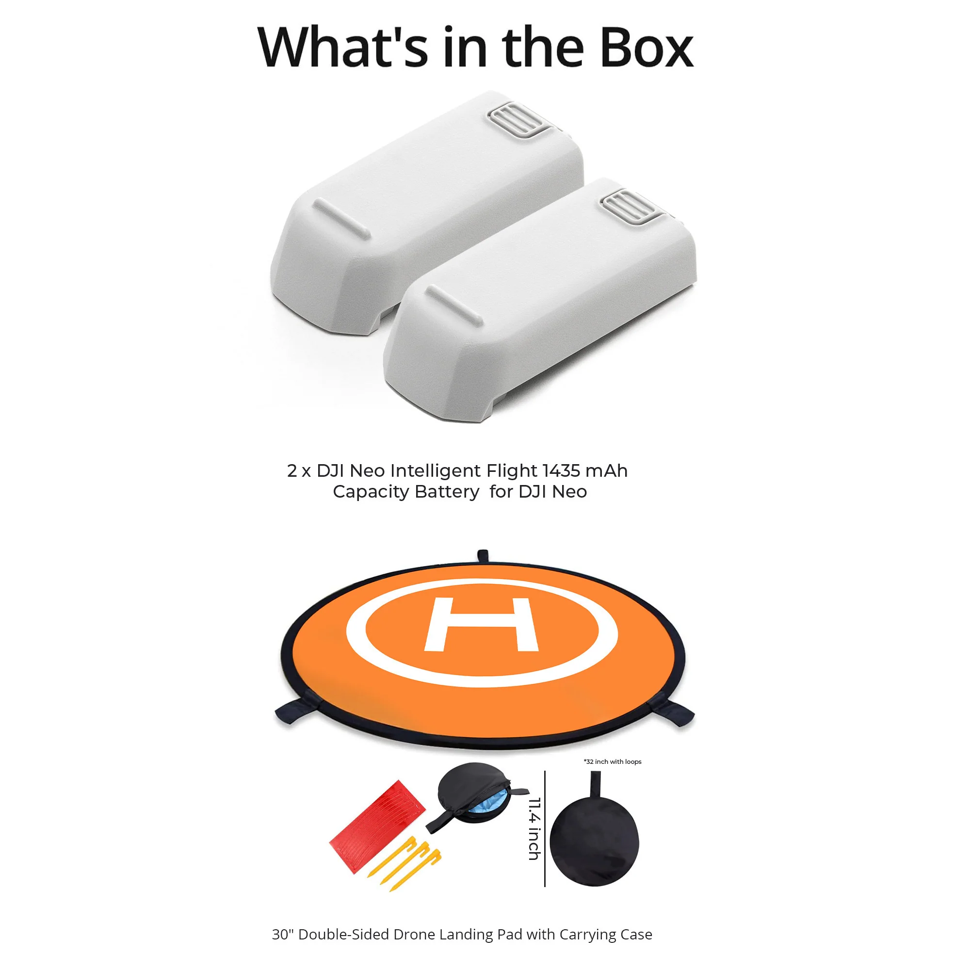 DJI Neo Intelligent Flight Battery (2-Pack) with 30" Double-Sided Drone Landing Pad Bundle - Image 5