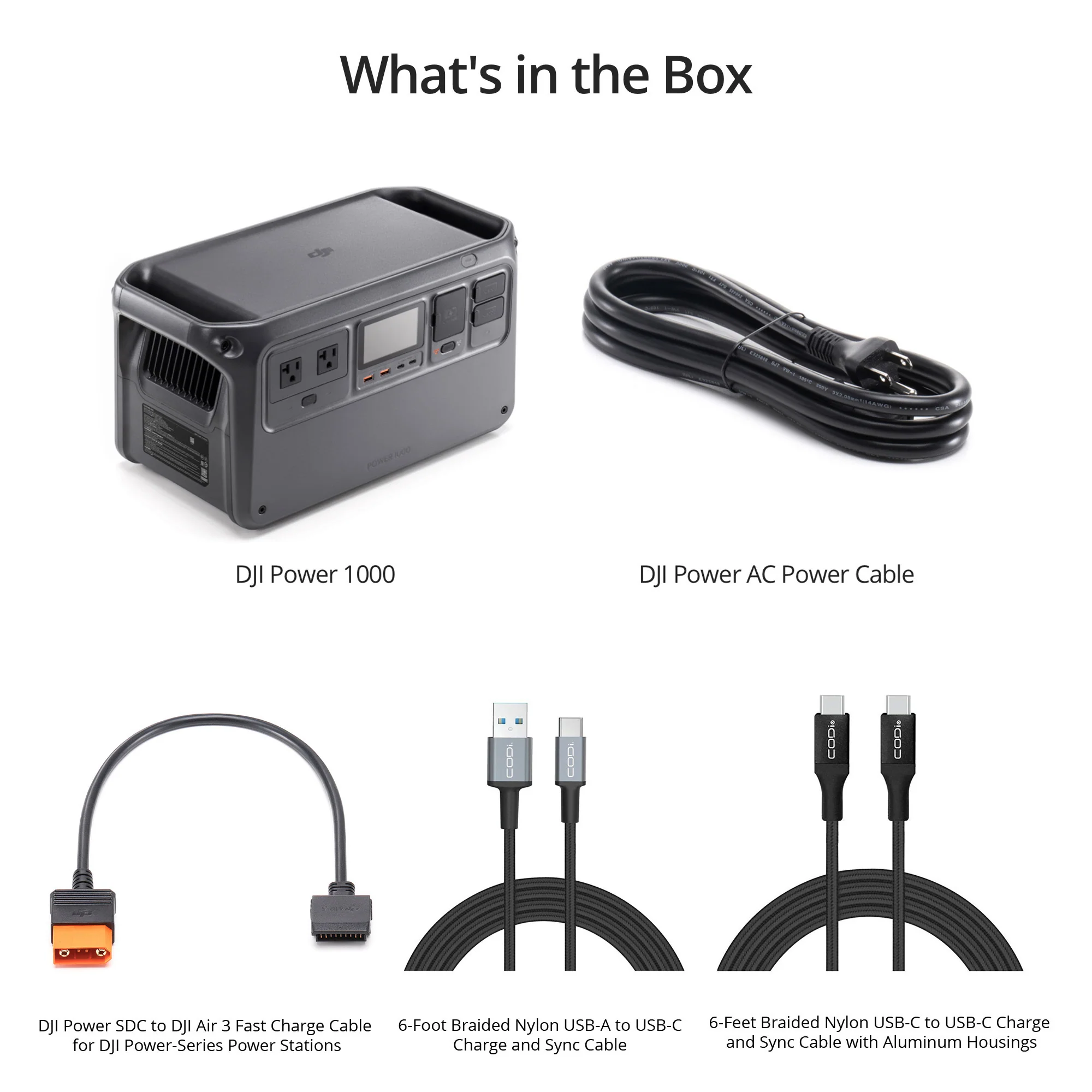DJI Power 1000 with SDC to Air 3 Fast Charge Cable and Two Charge Cables Bundle - Image 6