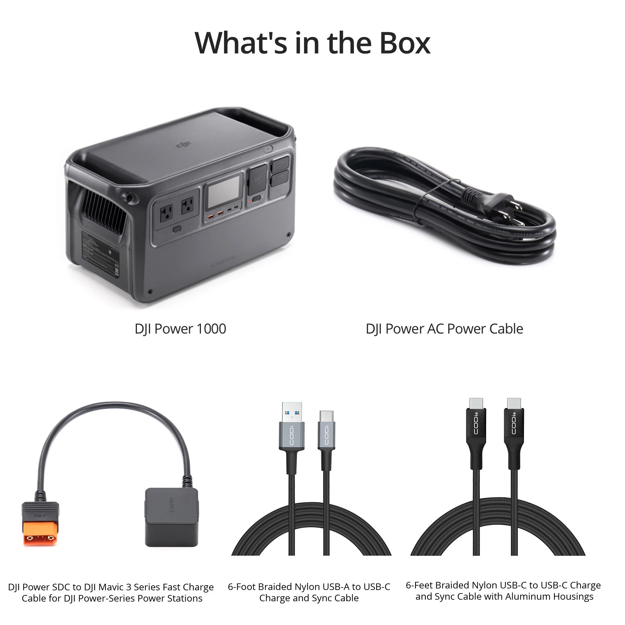 DJI Power 1000 with SDC to Mavic 3 Fast Charge Cable and Two Charge Cables Bundle - Image 6