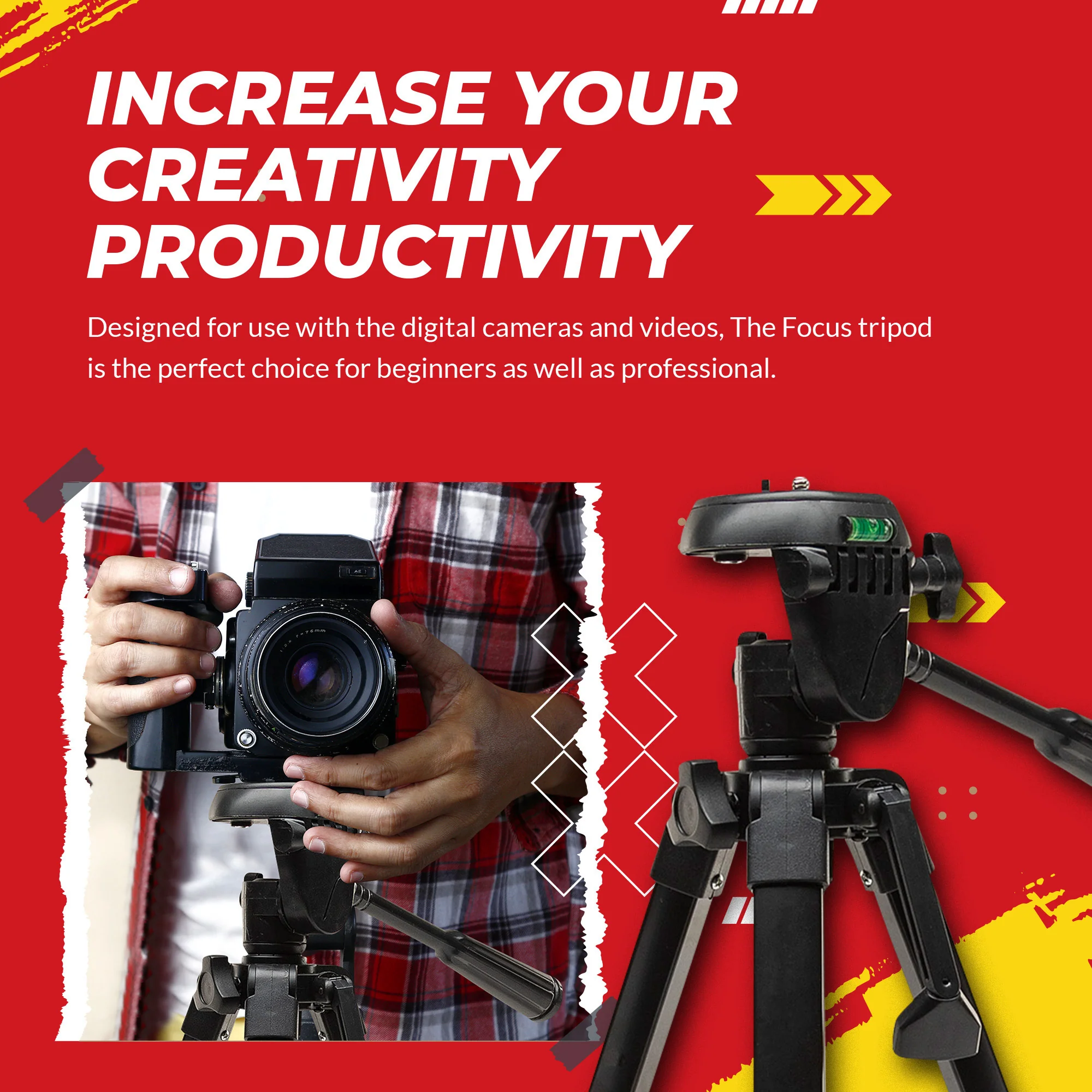 Focus Camera Travel DSLR Camera Tripod Stand with 64GB SD Card, and Card Reader - Image 10