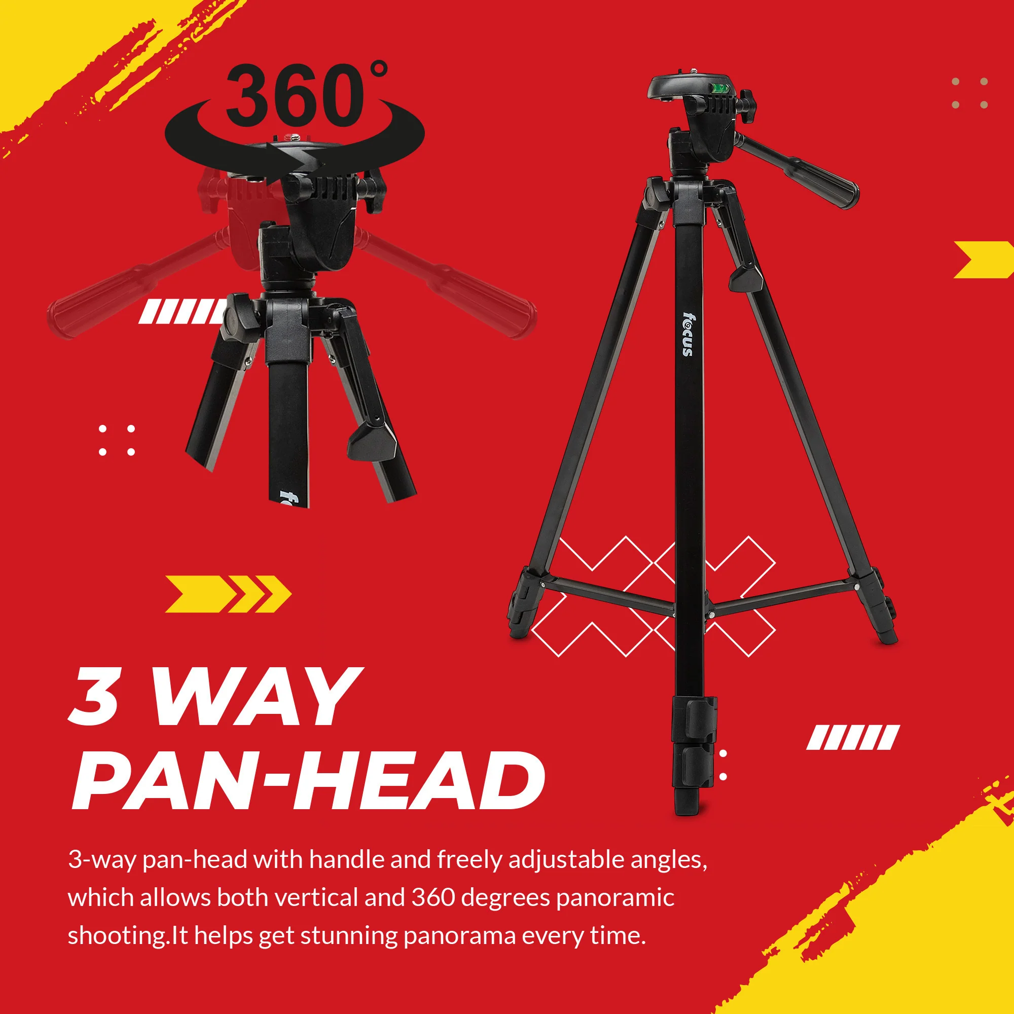 Focus Camera Travel DSLR Camera Tripod Stand with 64GB SD Card, and Card Reader - Image 7