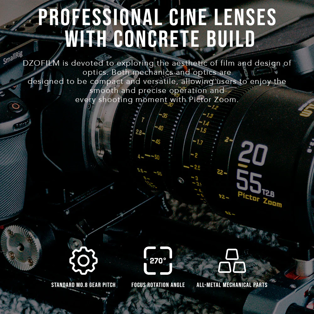 DZOFilm Pictor Zoom 50-125mm T2.8 Super 35 Parfocal Lens (PL Mount and EF Mount) Bundle - Image 3