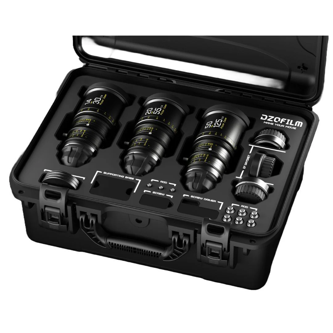 DZOFilm Pictor T2.8 Super35 Zoom 3-Lens Bundle 20-55, 50-125, and 14-30mm PL and EF Mount (Black) - Image 3