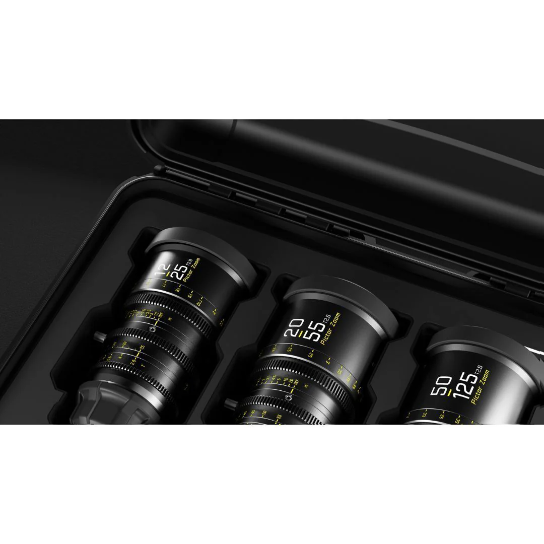 DZOFilm Pictor T2.8 Super35 Zoom 3-Lens Bundle 12-25mm, 20-55mm, 50-125mm PL and EF Mount (Black) - Image 6