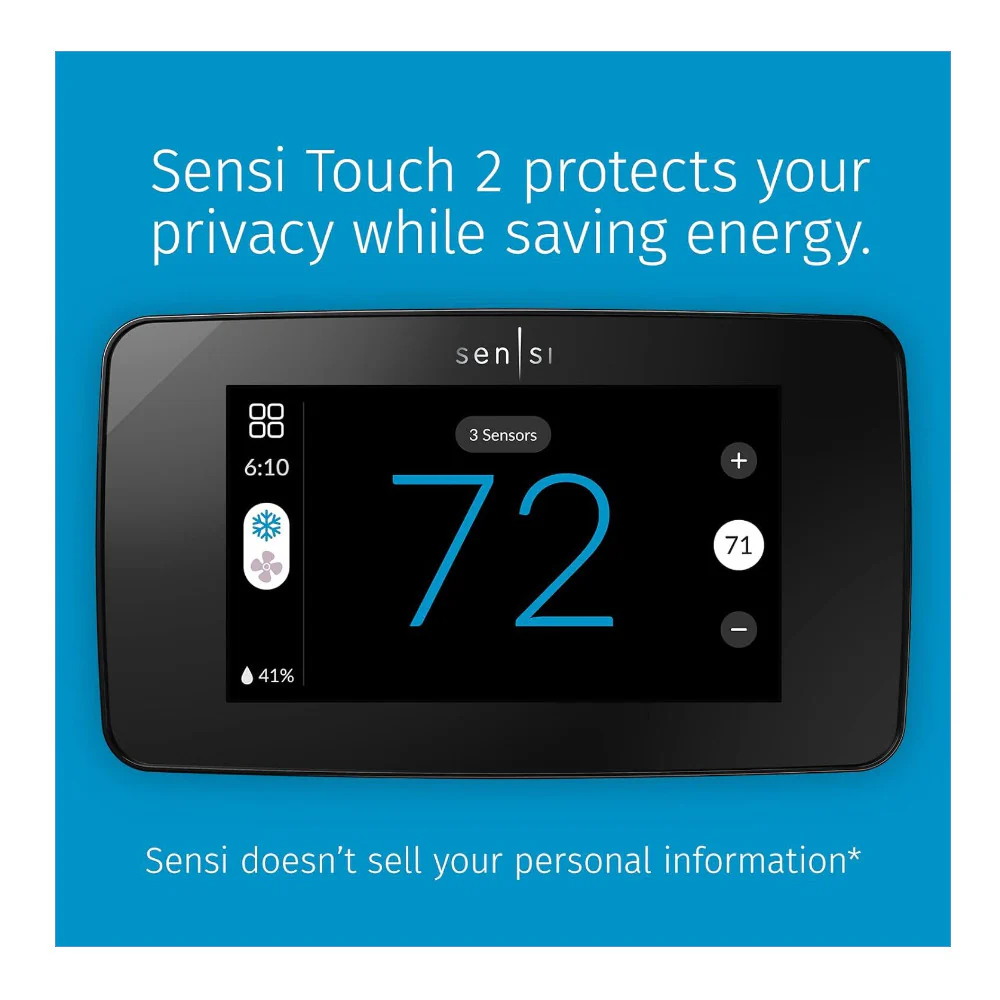 Emerson Sensi Touch 2 Smart Thermostat (Black Beveled Edge) - Image 6