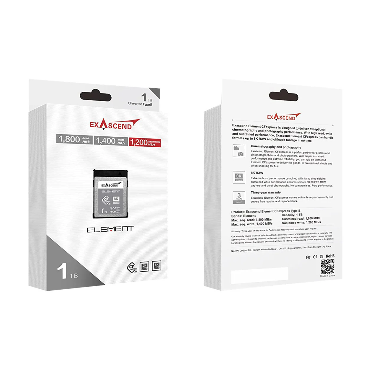 Exascend 1TB Element CFexpress Card Type-B Sustained Read 1800MB/s - Image 2