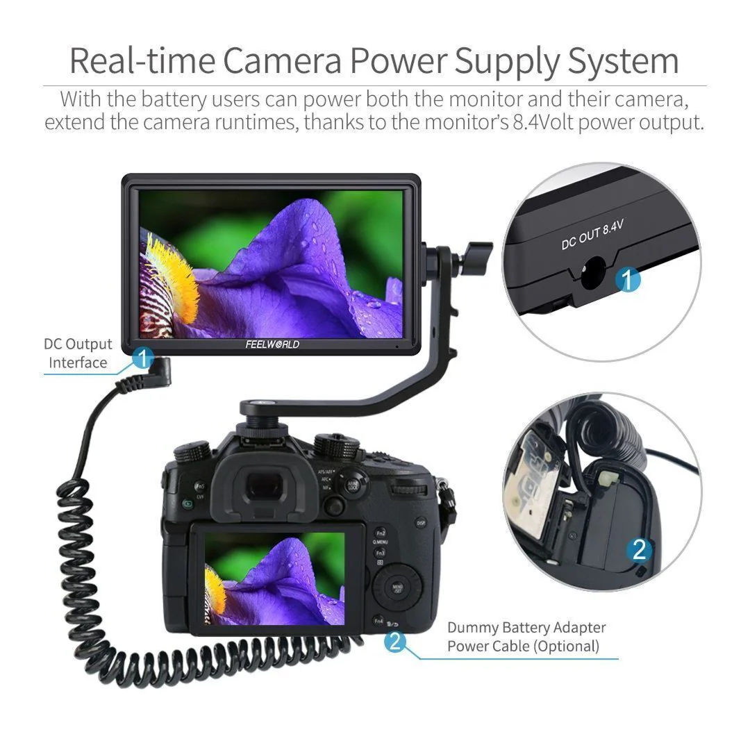 FeelWorld S55 V2 5.5-Inch Camera DSLR Field Monitor with 4K HDMI Input and Output Without Delay - Image 4