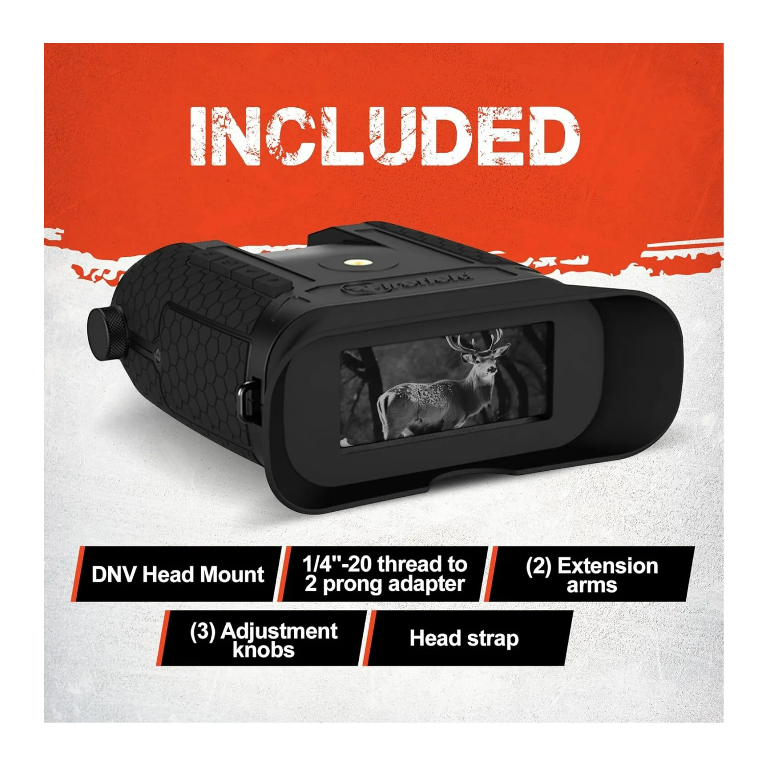 Firefield Hexcore HD 1-3x Digital Night Vision IR Illuminator Binocular with 1280x720 Sensor (Black) - Image 3