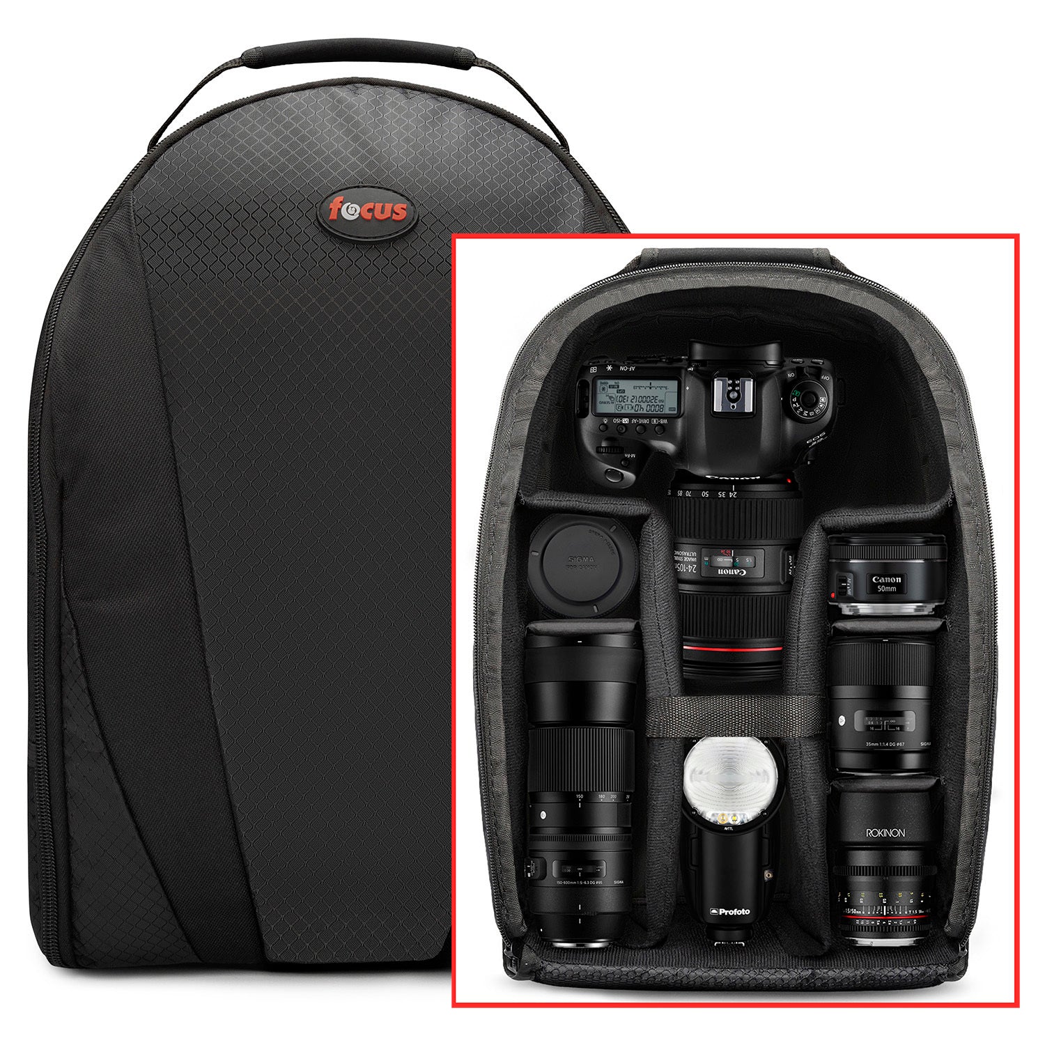 Focus Camera Photo and Video Backpack (Black)