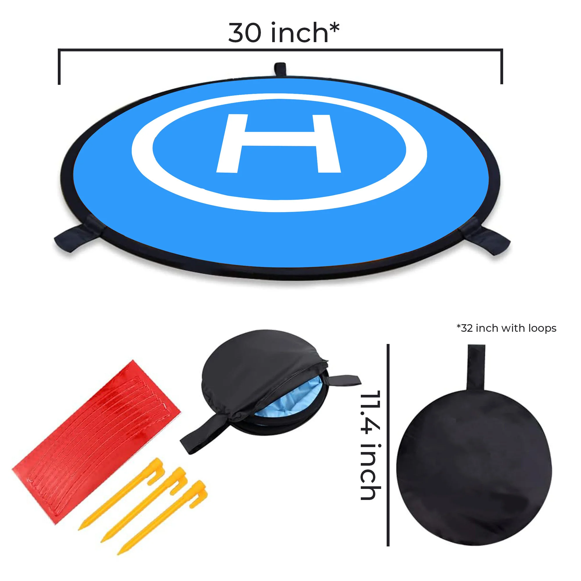Focus Camera 30 inch Double-Sided Drone Landing Pad with Carrying Case for Universal FPV Quadcopters - Image 4