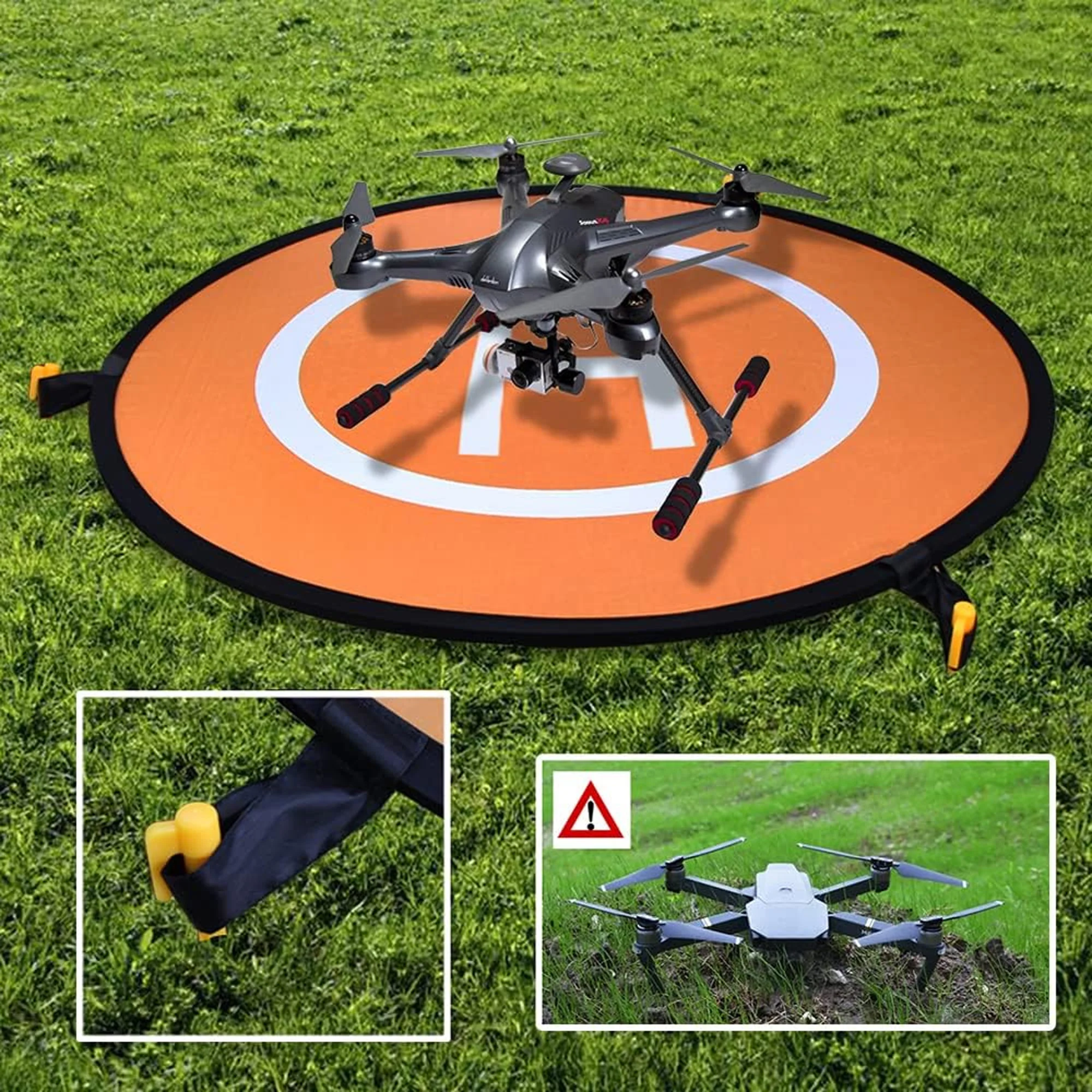 Focus Camera 30 inch Double-Sided Drone Landing Pad with Carrying Case for Universal FPV Quadcopters - Image 5