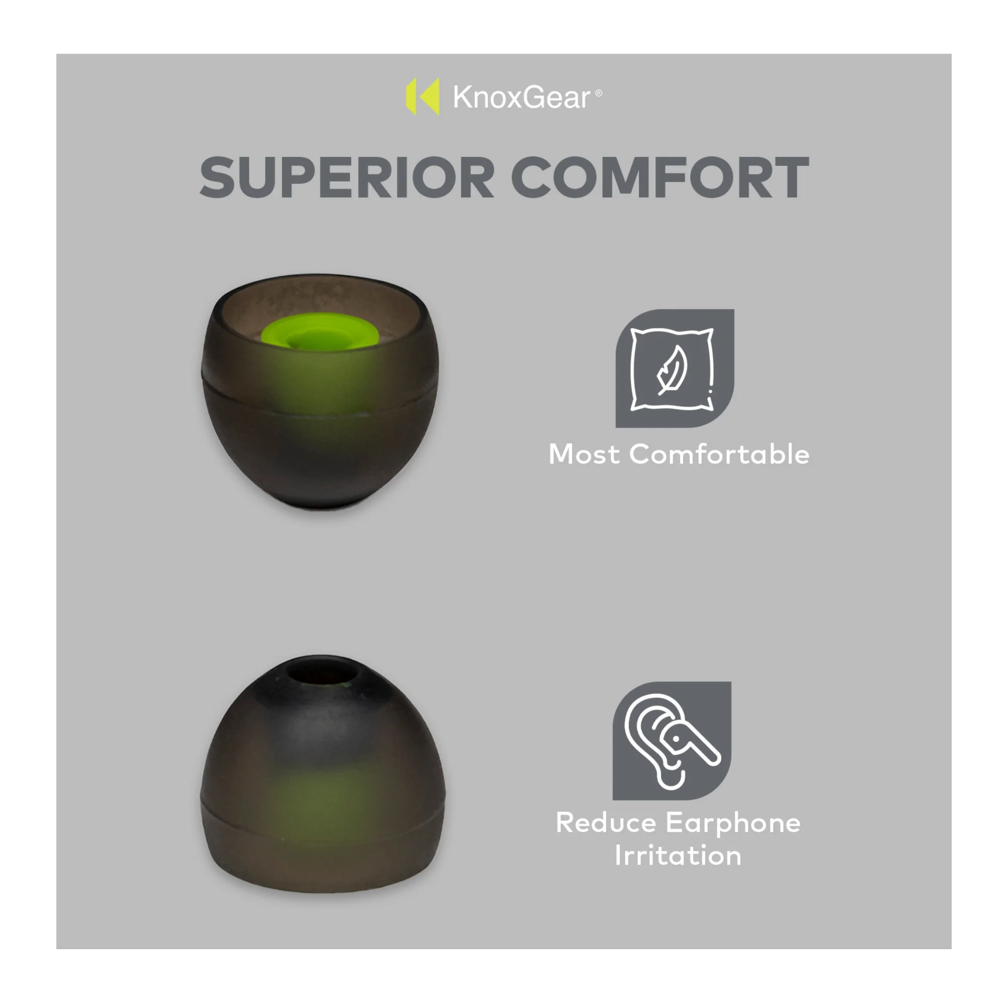 Knox Gear Silicone Earbud Replacement Tips for In-Ear Headphones (Black, 6-pack) - Image 6