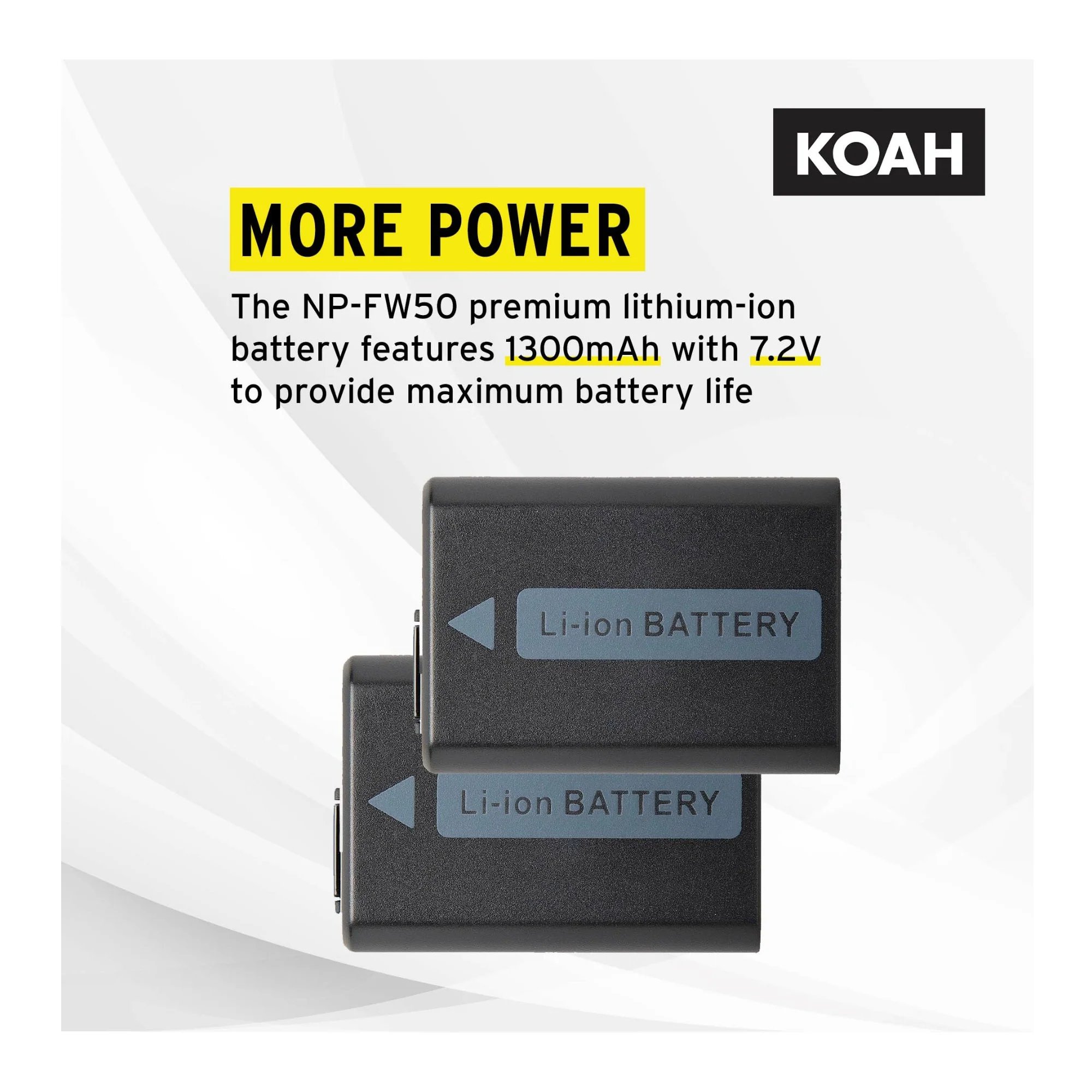 Koah PRO Rechargeable 1300mAh Battery (2-Pack) and Dual Charger for Sony NP-FW50 - Image 3