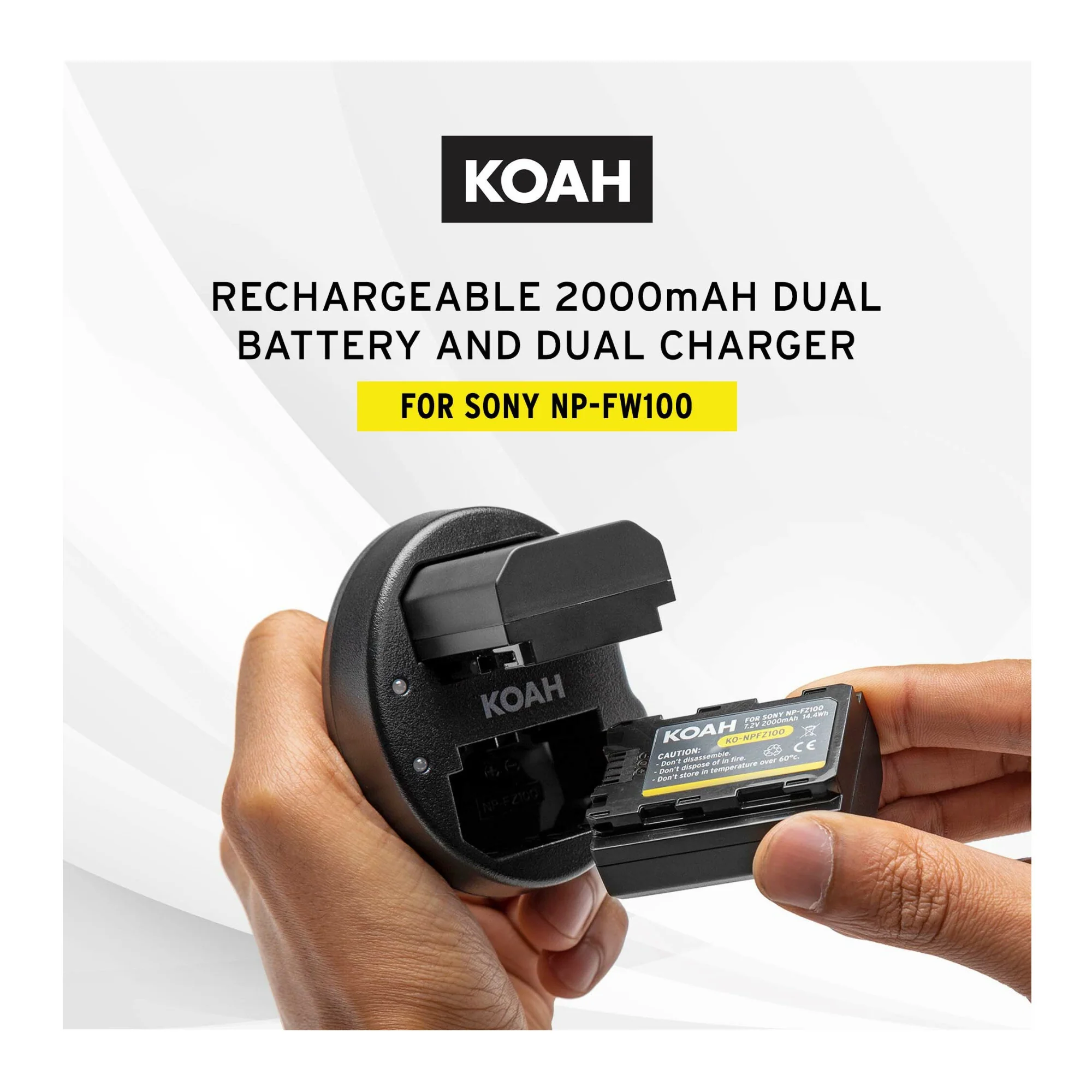 Koah PRO Sony NP-FZ100 Two-Pack Rechargeable 2000mAh Battery and Dual Charger - Image 2