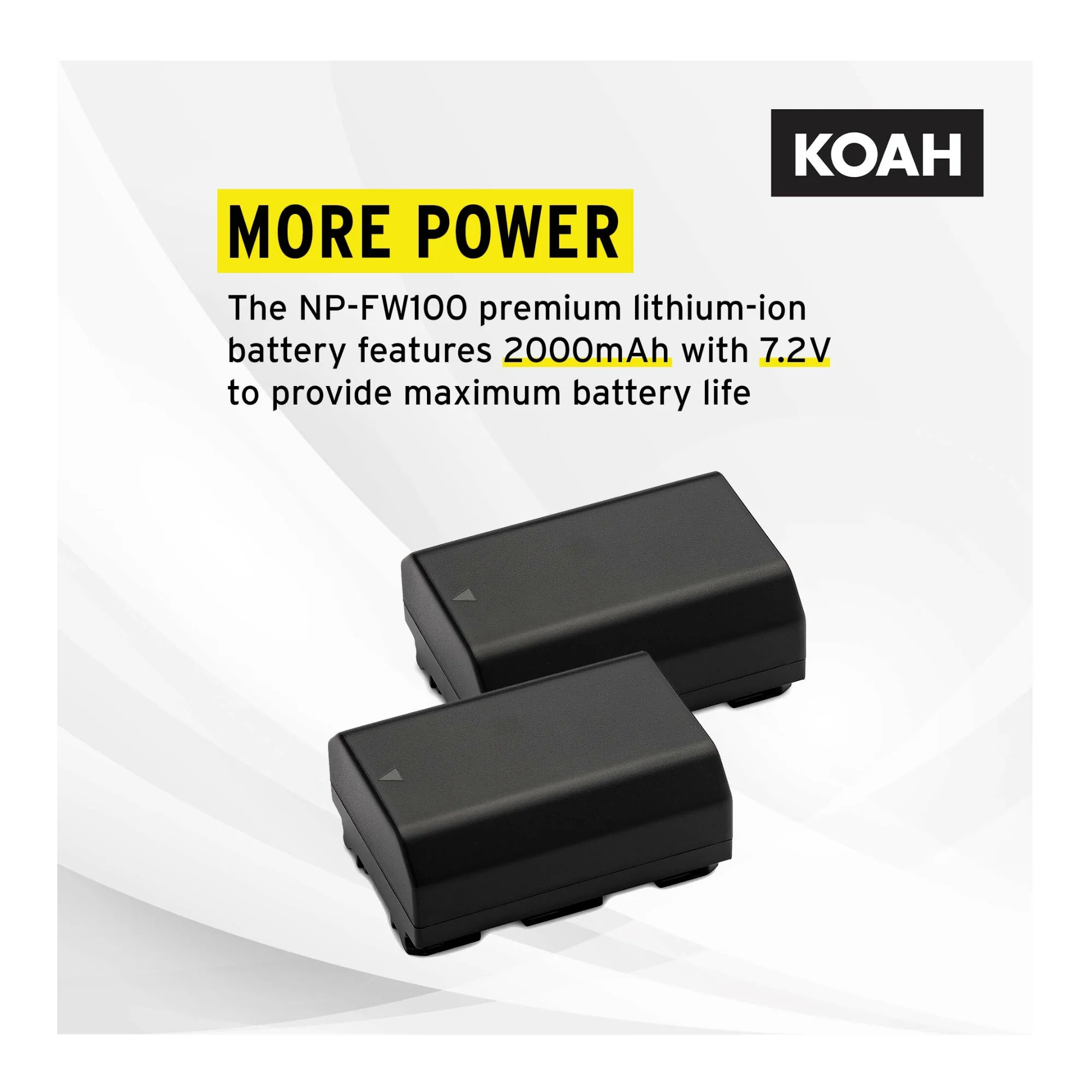 Koah PRO Sony NP-FZ100 Two-Pack Rechargeable 2000mAh Battery and Dual Charger - Image 3