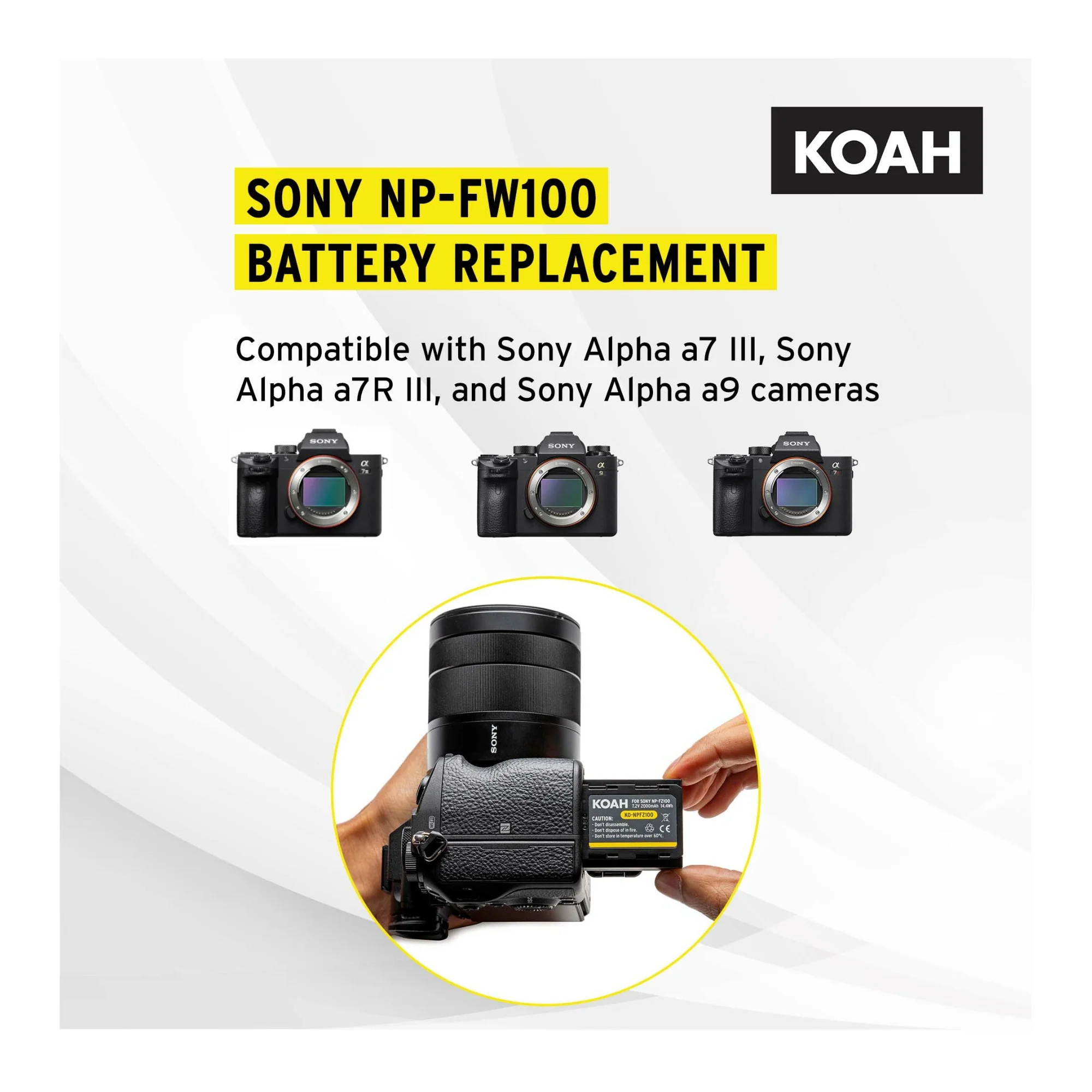 Koah PRO Sony NP-FZ100 Two-Pack Rechargeable 2000mAh Battery and Dual Charger - Image 4