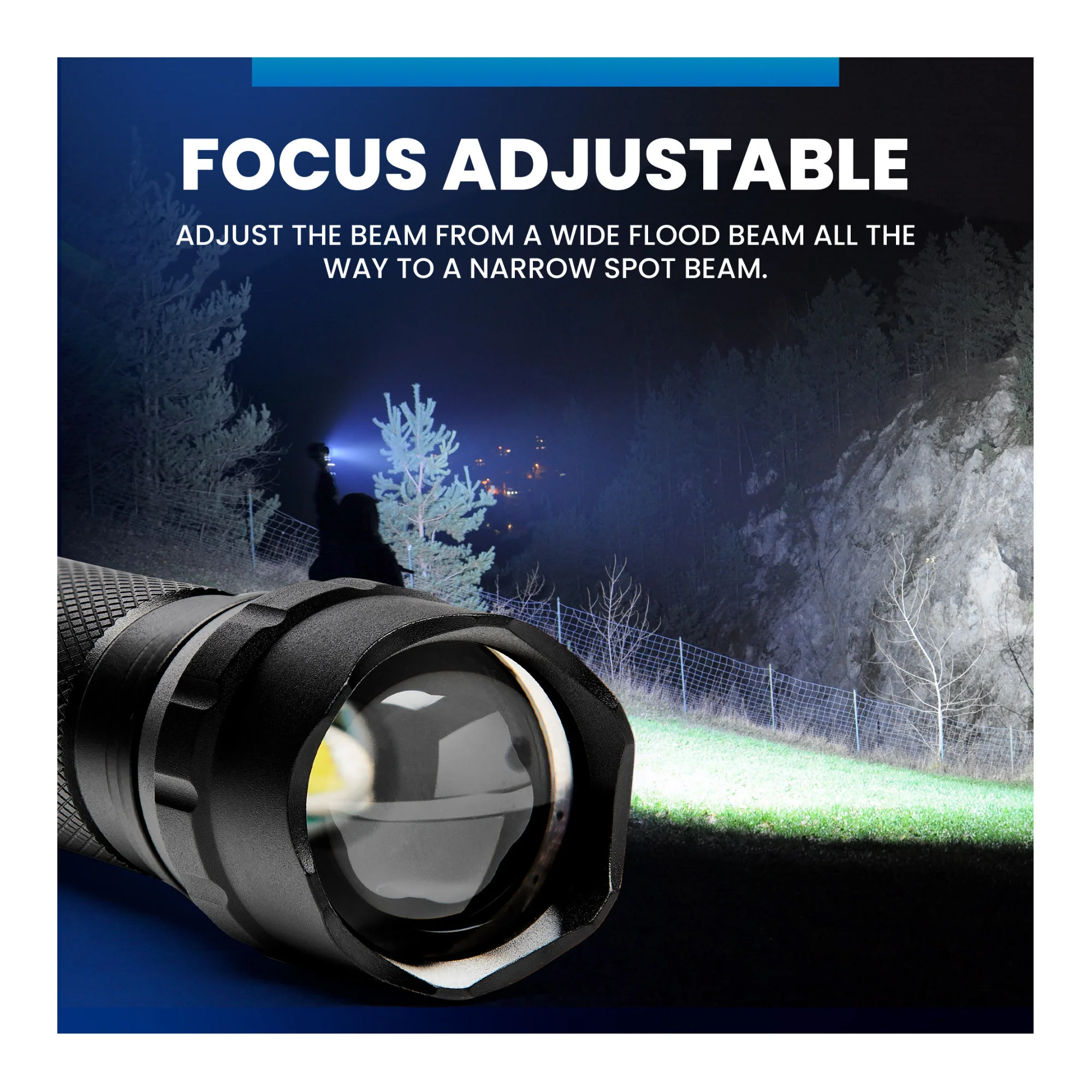 Tactical Rechargeable Flashlight with Picatinny Rail Mount - Image 6