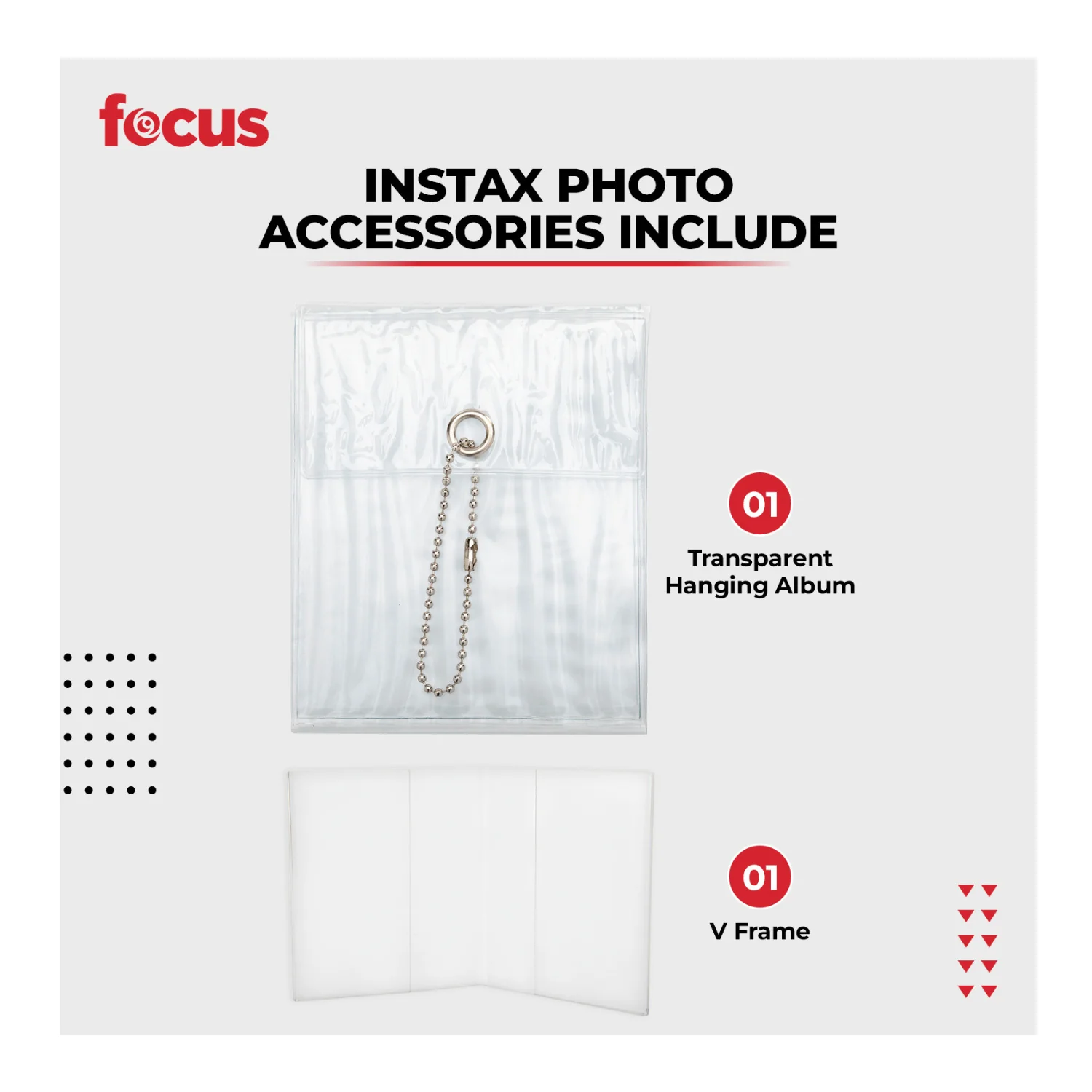 Polaroid Accessory Bundle with Transparent Hanging Album, V Frame and Paper Frame - Image 4
