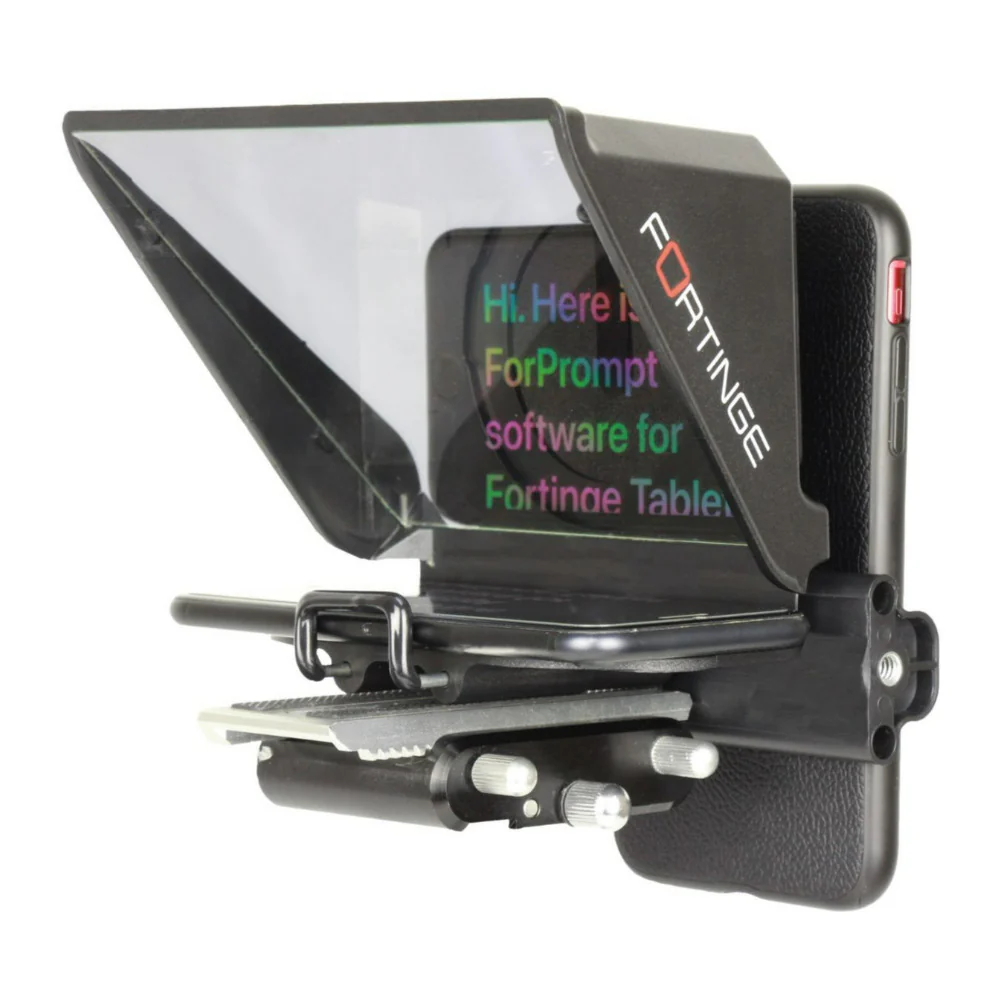Fortinge Mobile Teleprompter with Six Lens Adapter Rings for DSLR and 5.8-Inch Smartphones - Image 3
