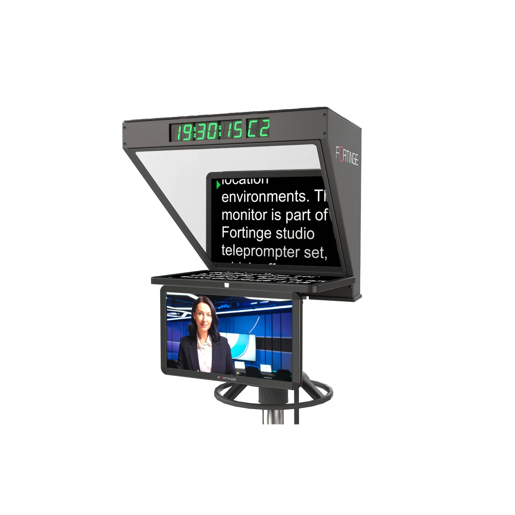Fortinge ROBO 19-Inch High-Brightness Studio Teleprompter with SDI Input/Output - Image 3
