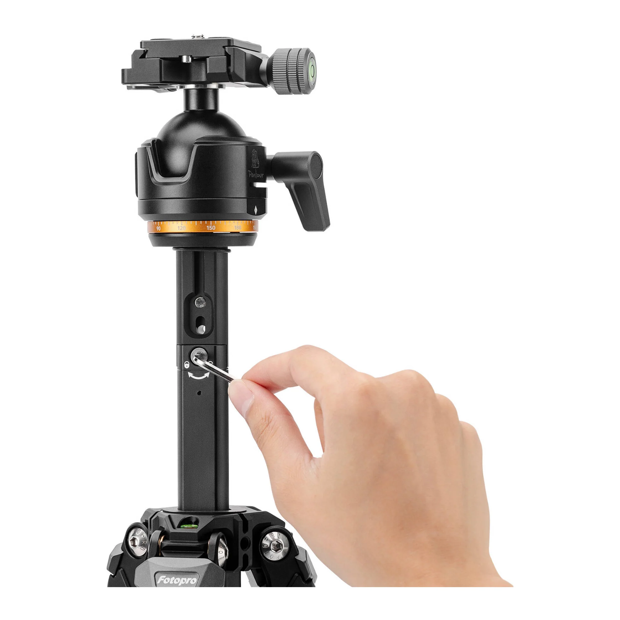 Fotopro Pantour Origin Plus Travel Tripod with Dual Panoramic Ball Head (Black) - Image 3