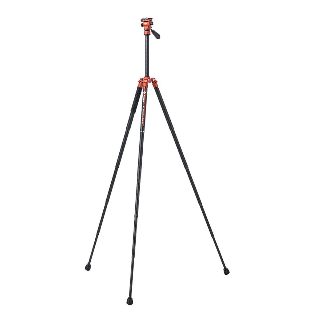 Fotopro X-Aircross 3 Video Tripod with 3K Carbon Fiber Legs and Fast Locking System (Orange) - Image 3
