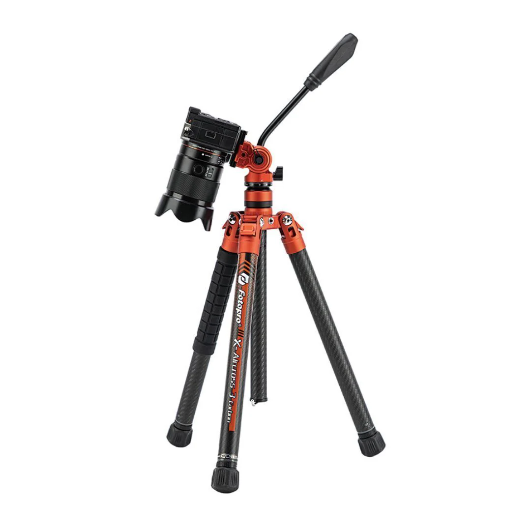 Fotopro X-Aircross 3 Video Tripod with 3K Carbon Fiber Legs and Fast Locking System (Orange) - Image 5