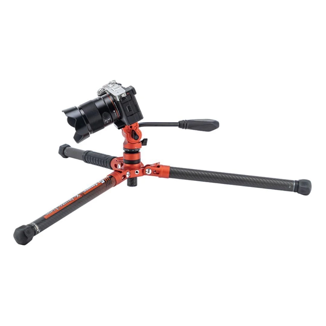 Fotopro X-Aircross 3 Video Tripod with 3K Carbon Fiber Legs and Fast Locking System (Orange) - Image 6