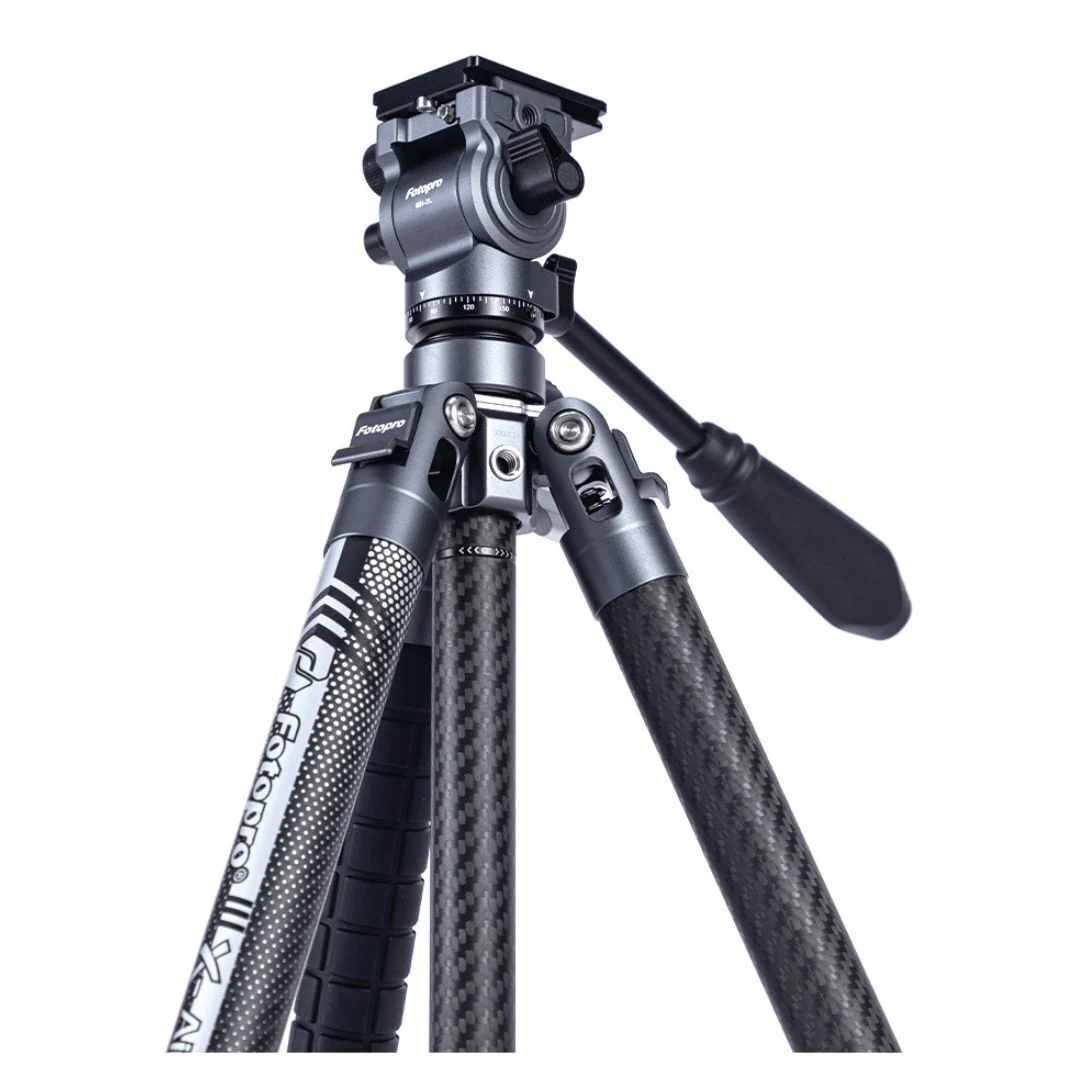 Fotopro X-Aircross 3 Lite Video Tripod with 3K Carbon Fiber Legs and Fast Locking System (Gray) - Image 3