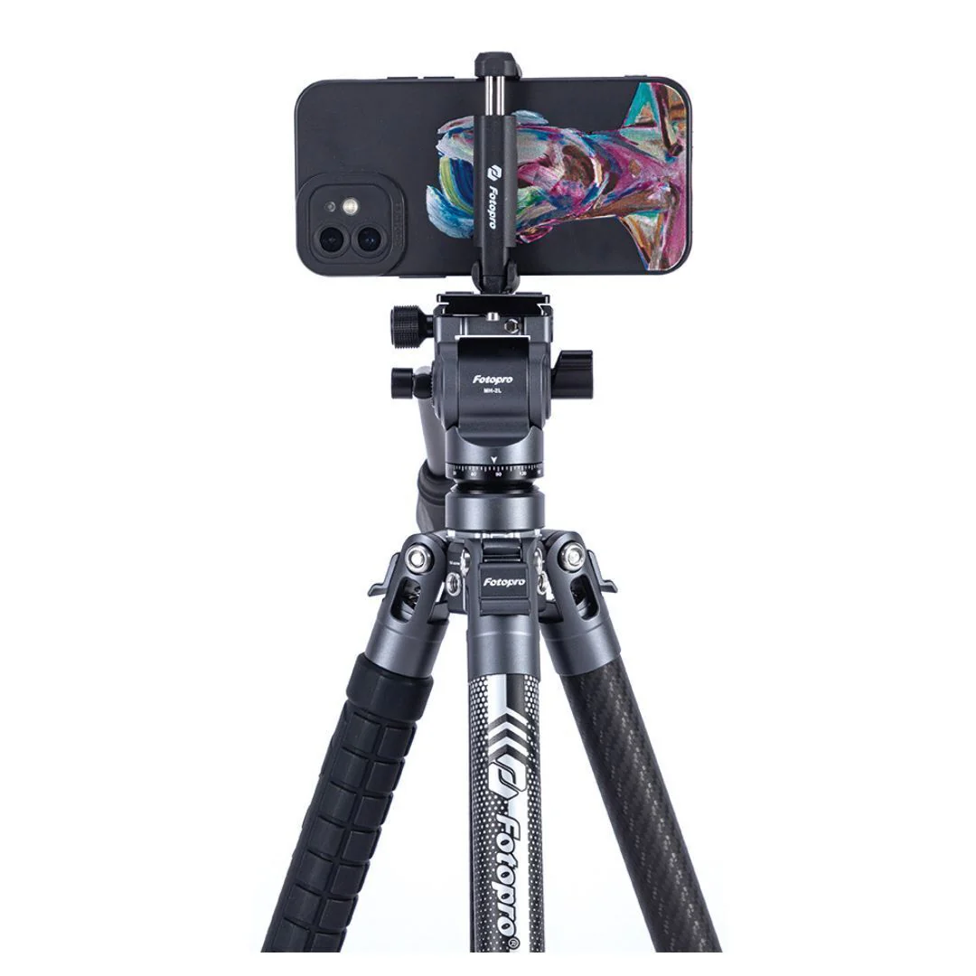 Fotopro X-Aircross 3 Lite Video Tripod with 3K Carbon Fiber Legs and Fast Locking System (Gray) - Image 7