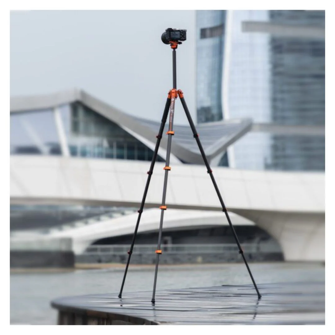 Fotopro X-Airfly Tripod with Lightweight 3K Carbon Fiber Legs and Flip Lock System (Orange) - Image 7