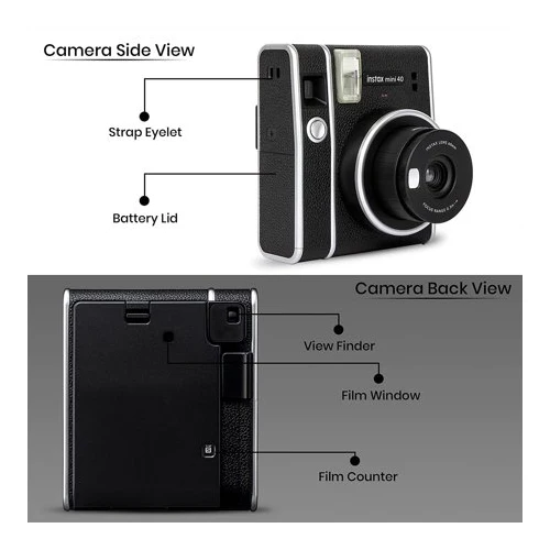 Fujifilm Instax Mini 40 Instant Film Camera with Twin Film Pack (20 Exposures) - Image 7