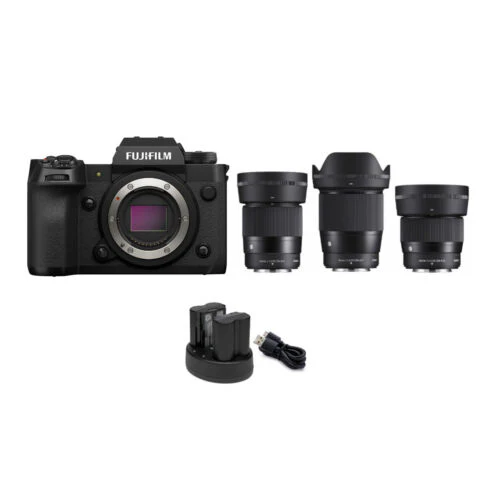 Fujifilm X-H2 40 Megapixel Mirrorless Camera Body with 56mm F1.4, 30mm F1, 16mm F1.4 Lens Bundle - Image 2