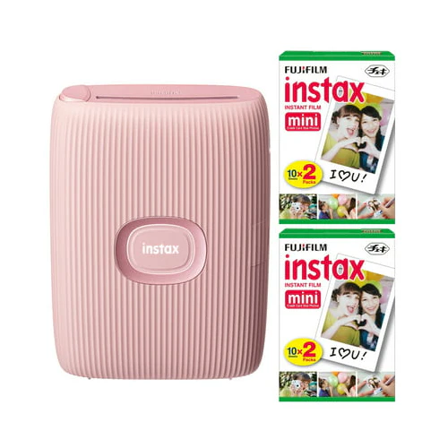 Fujifilm Instax Mini Link2 Smartphone Printer (Pink) and Film Pack (40 Sheets)