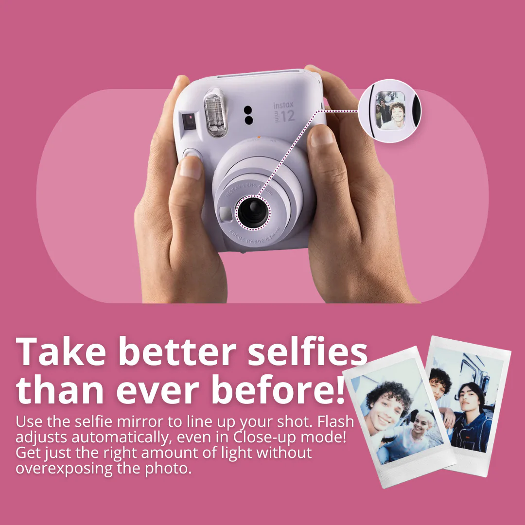 Fujifilm Instax Mini 12 with 60mm Lens (Lilac Purple) Bundle - Image 5