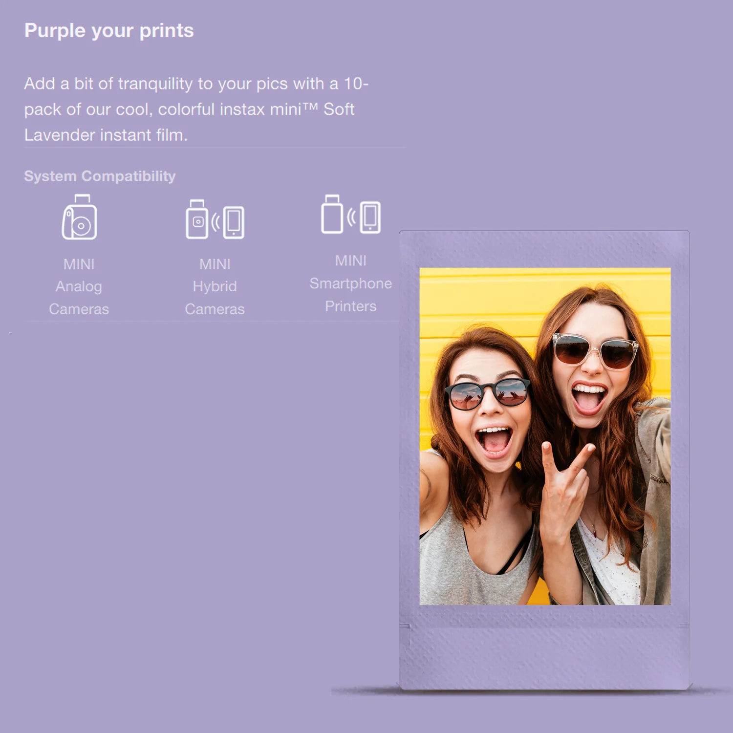 Fujifilm INSTAX MINI Soft Lavender Instant Print Film for INSTAX PAL Camera (10-Pack) Bundle - Image 3