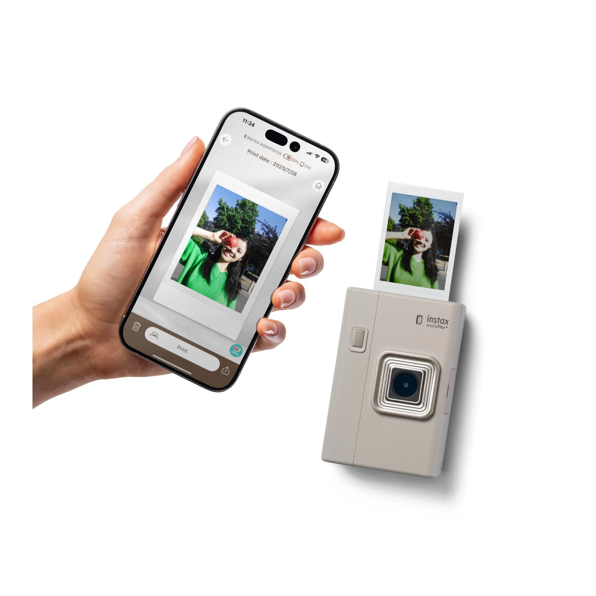 Fujifilm Instax Mini LiPlay+ Hybrid Instant Camera and Smartphone Printer (Sand Beige) - Image 4