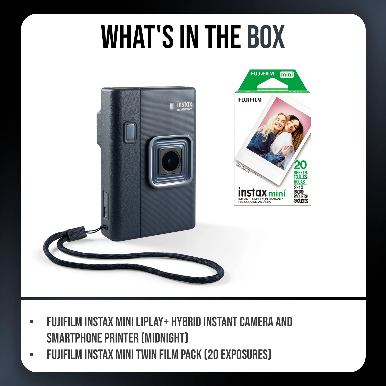 Fujifilm Instax Mini Instant Camera (Midnight Blue) with Film Pack (20 Exp) - Image 8