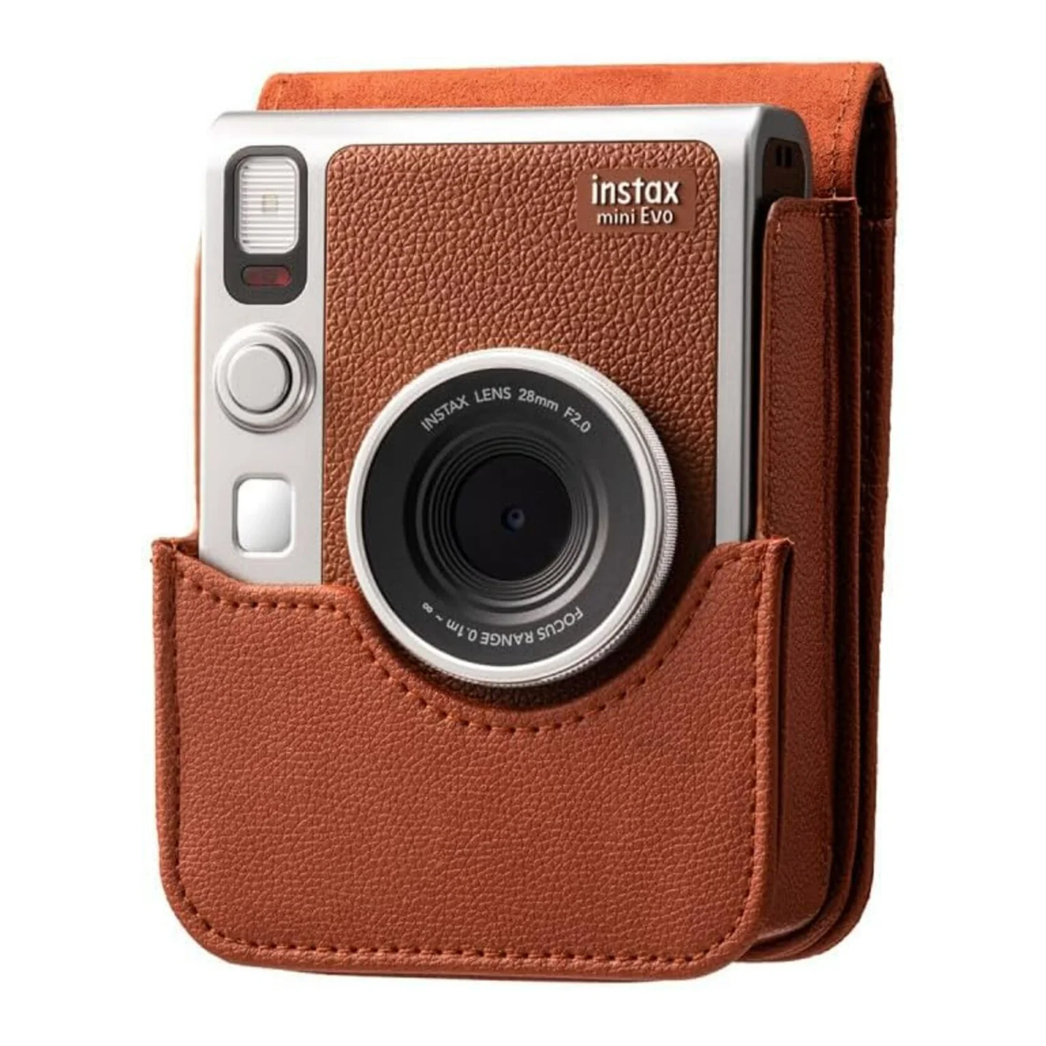 Fujifilm Instax Mini Evo Poly-Synthetic Leather Camera Case with Debossed Logo (Brown) - Image 5