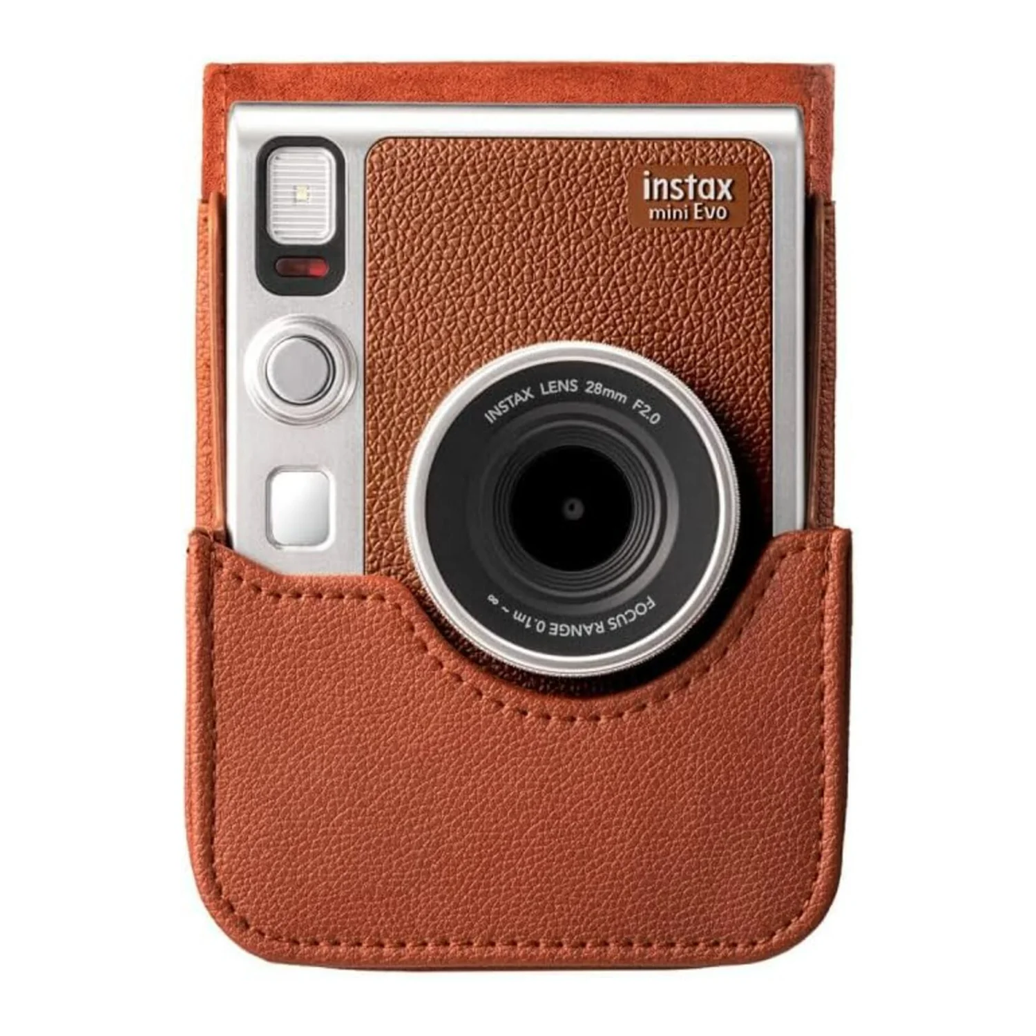 Fujifilm Instax Mini Evo Poly-Synthetic Leather Camera Case with Debossed Logo (Brown) - Image 6