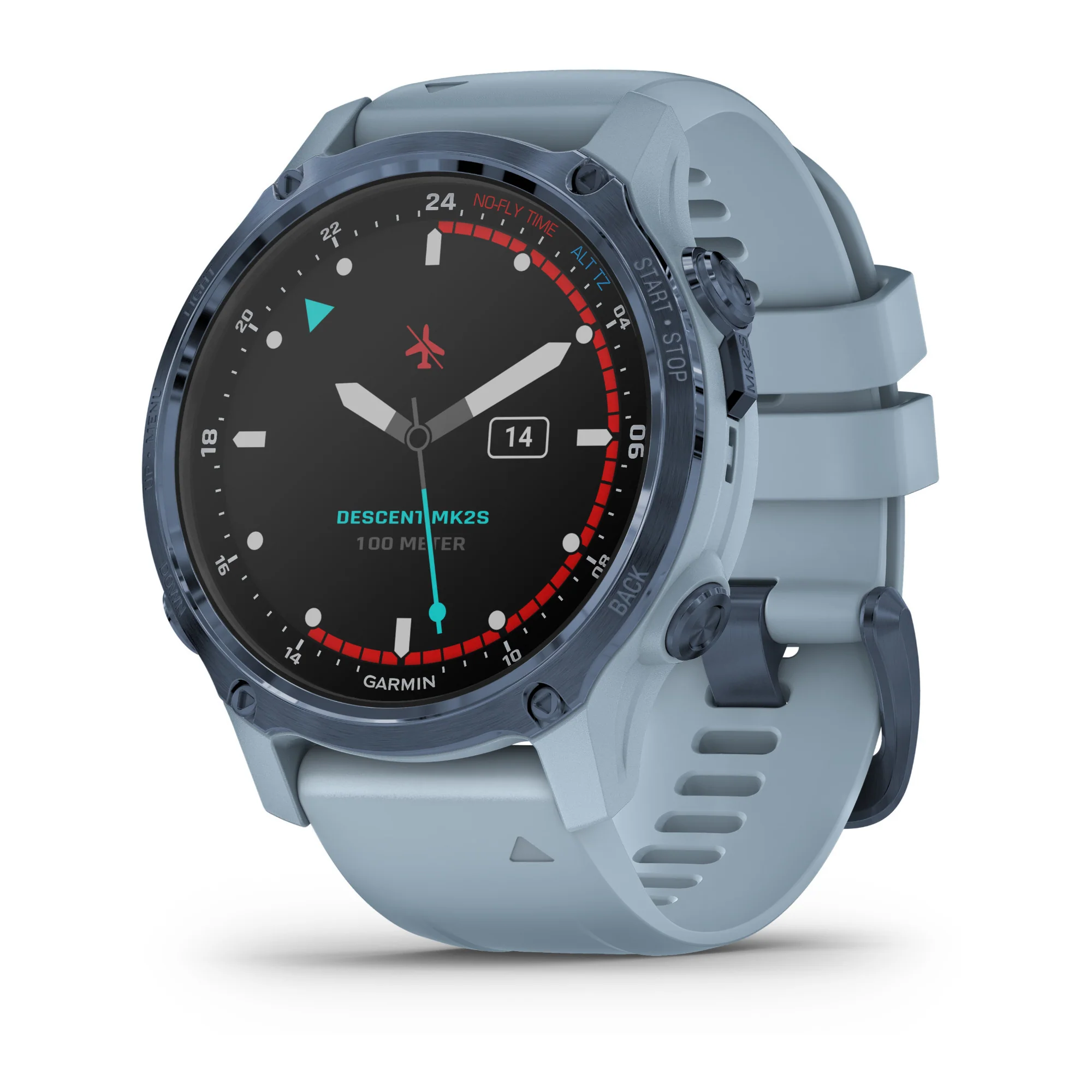 Garmin Descent Mk2S GPS Diving Smartwatch (43mm, Mineral Blue with Sea Foam Silicone Band) - Image 3