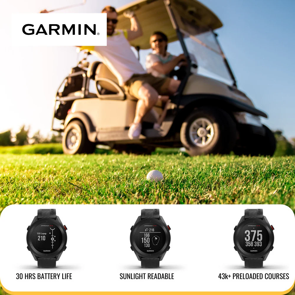 Garmin Approach S12 Golf Watch (Black) and Focus Camera Portable Charger Stand Bundle - Image 3