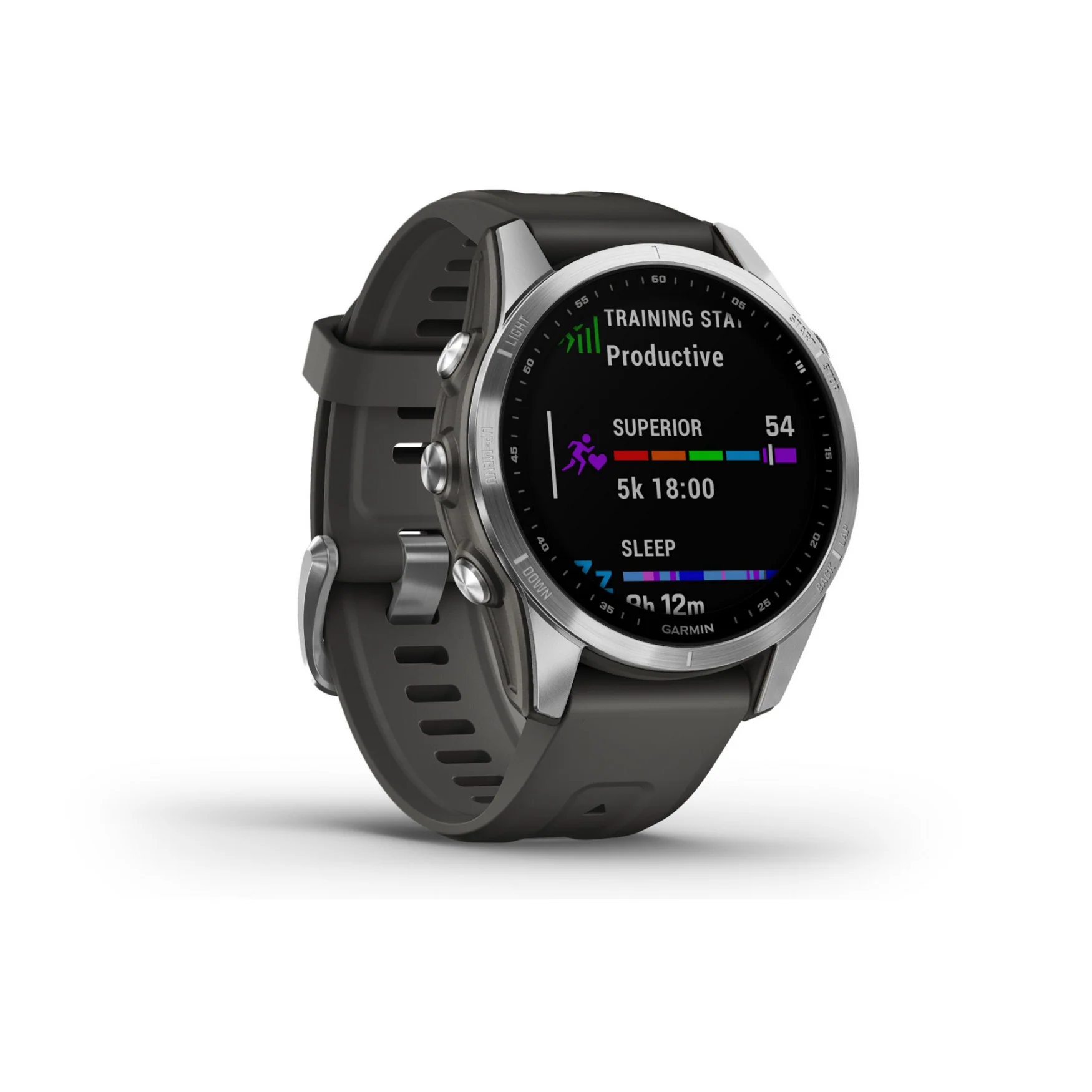 Garmin Fenix 7S Stainless Steel Smartwatch with Graphite Band - Image 2